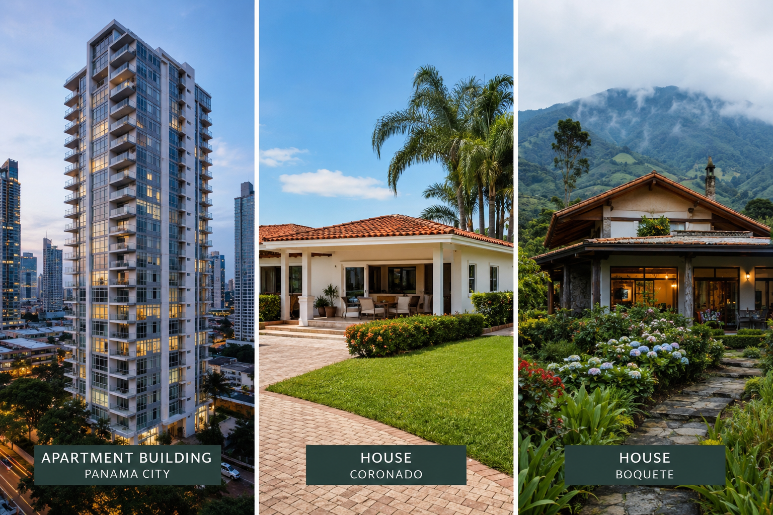 Comparison table showing how $2,000 a month plays out across Panama City, mountain towns, and beach communities